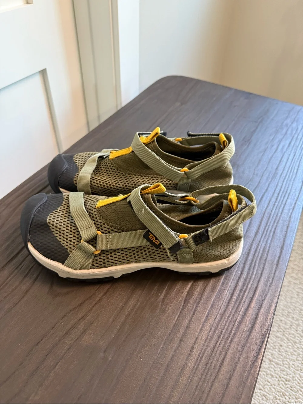 Teva Kids Olive Green and Yellow Water Shoes